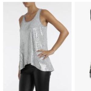 Michael Kors tank cotton and large sequins L